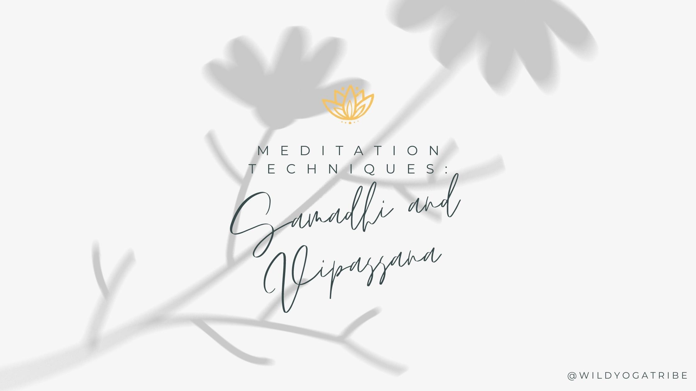 Meditation Techniques: Samadhi and Vipassana
